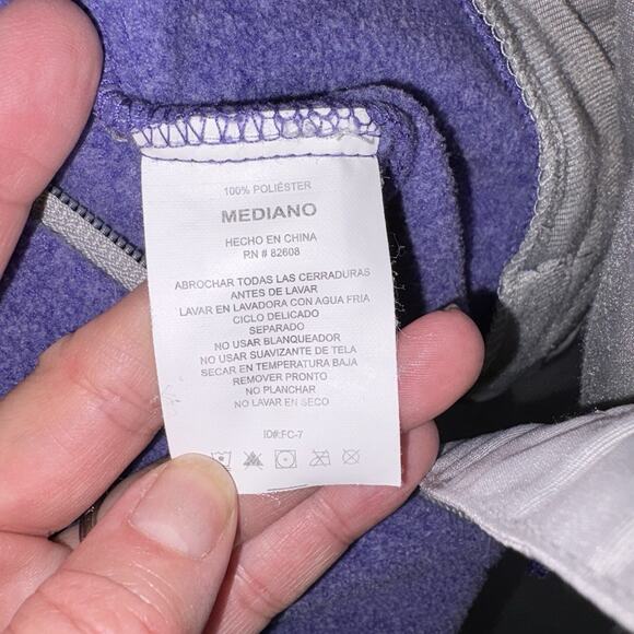 Free Country Long Sleeve Hooded Jacket Full Front Zip Purple Gray Size MEDIUM - Picture 9 of 12